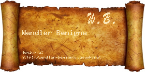 Wendler Benigna névjegykártya