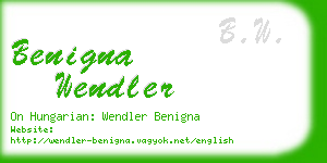 benigna wendler business card